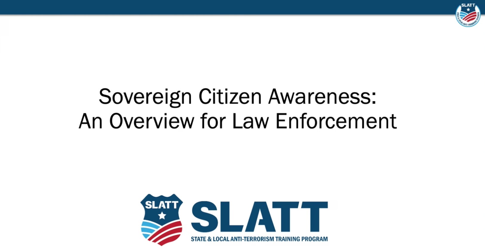 SLATT PowerPoint Slide 1 of presentation